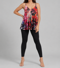 Abstract Floral Print Long Singlet