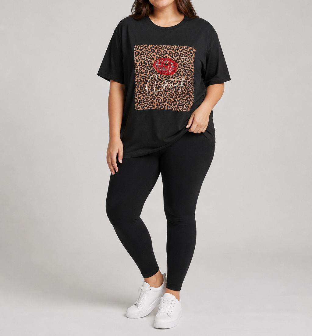 Graphic Leopard Print Tee