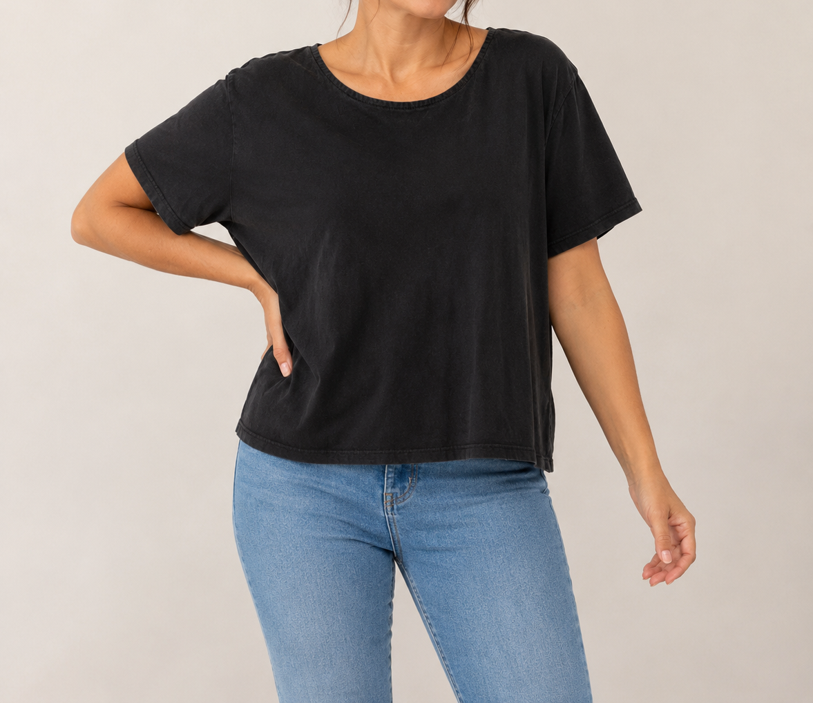 Sportsgirl Black Button Back Crop Top