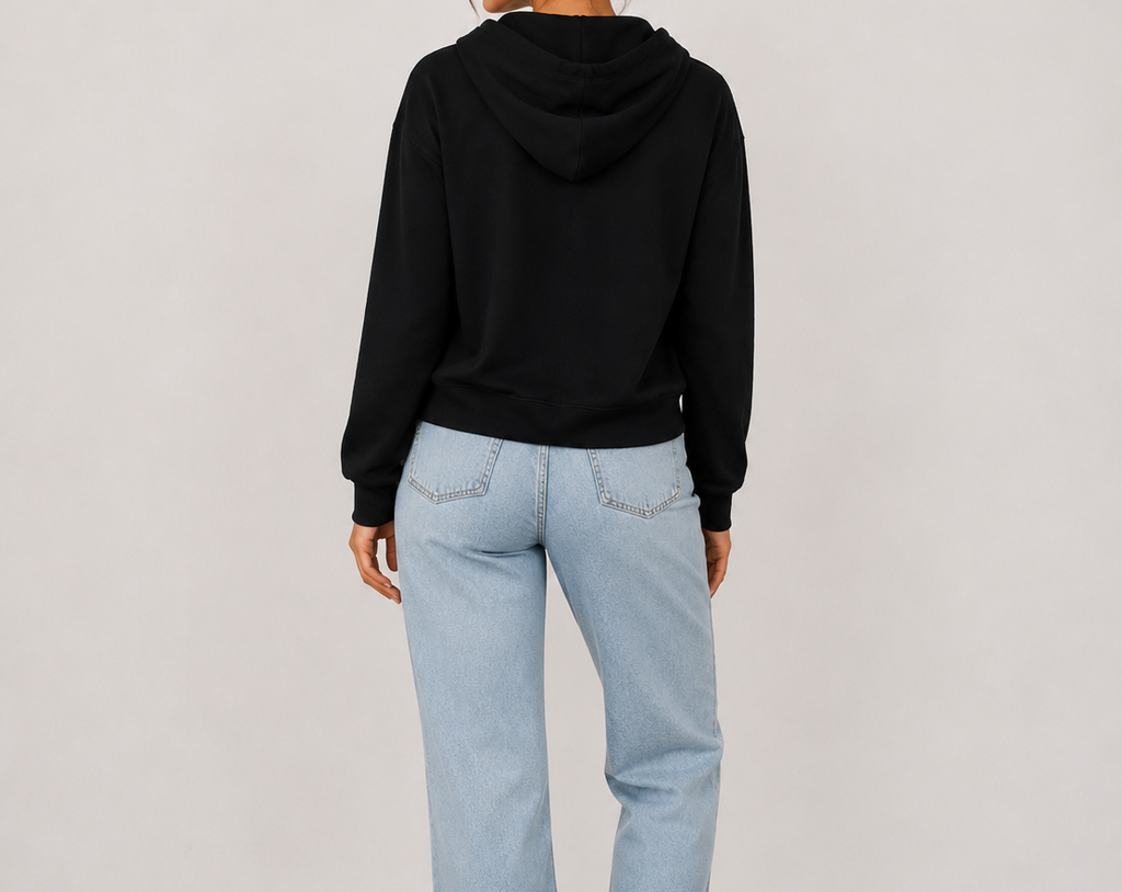 Black Lace Up Hoodie