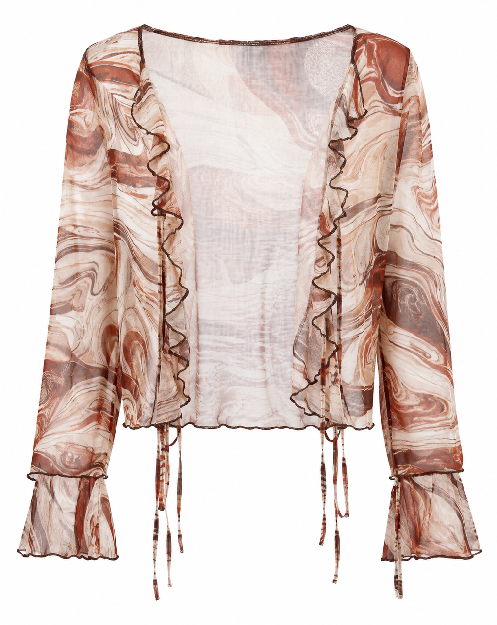 Brown Marble Mesh Top