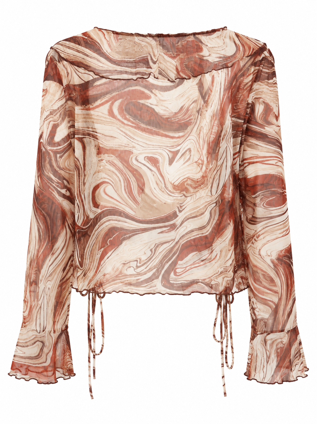 Brown Marble Mesh Top