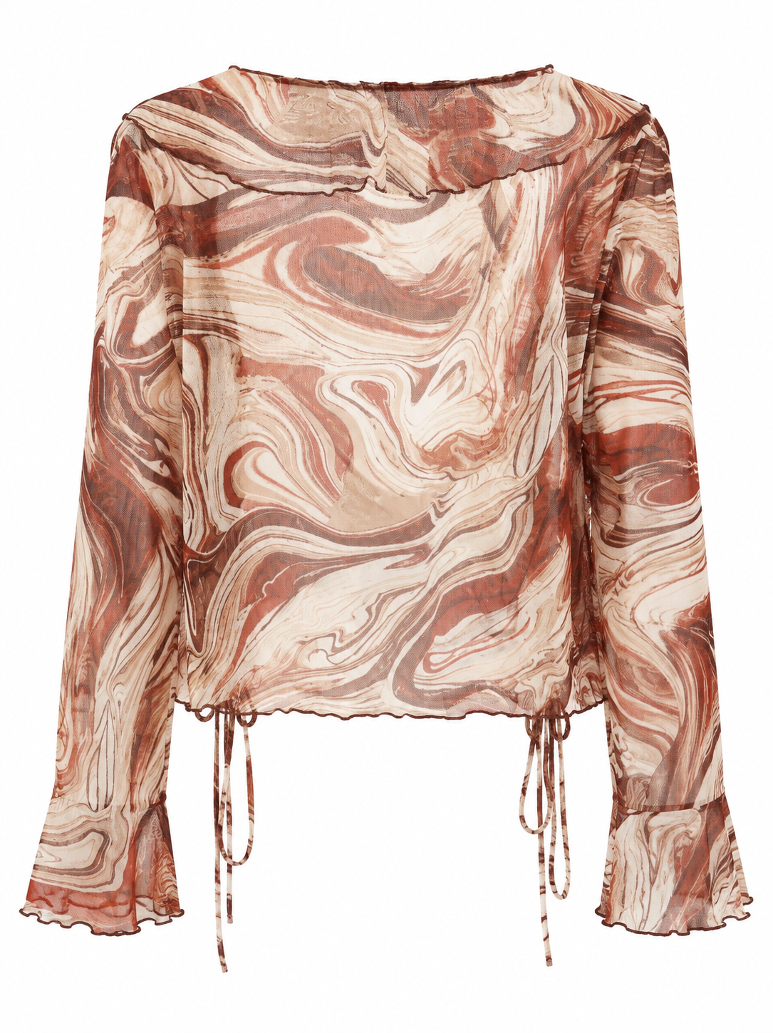 Brown Marble Mesh Top