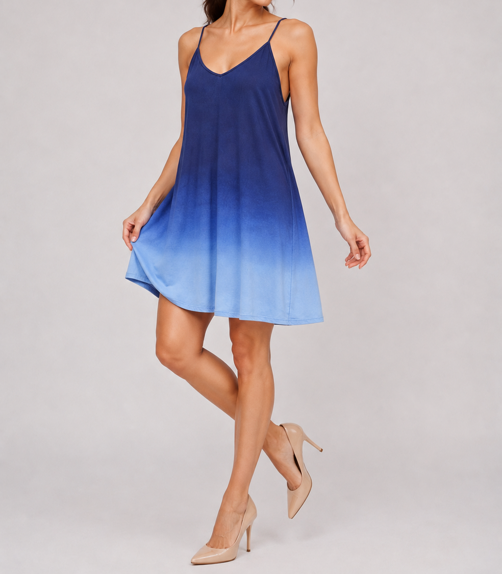 Blue Ombre Strappy Dress