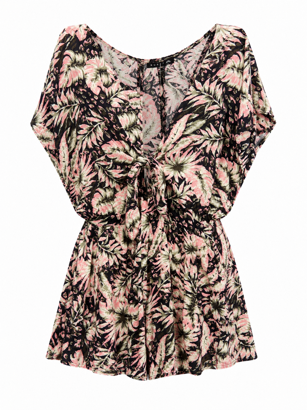 Rusty Floral Tie Front Playsuit