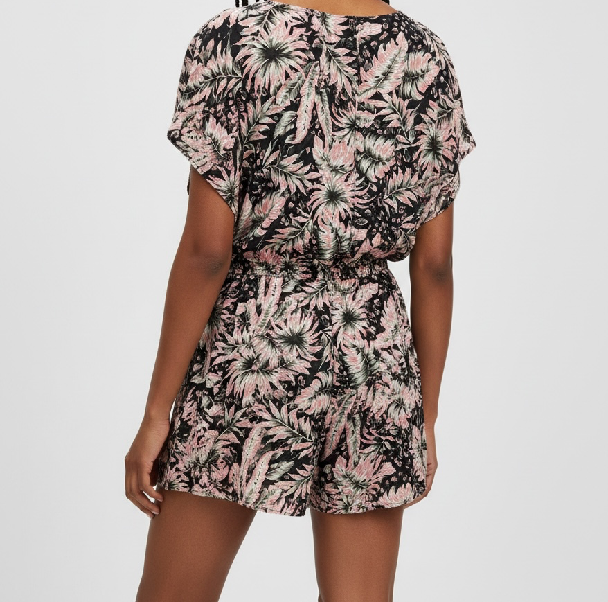 Rusty Floral Tie Front Playsuit