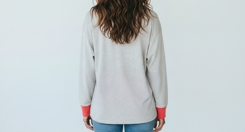 Grey Floral Print Long Sleeve Top