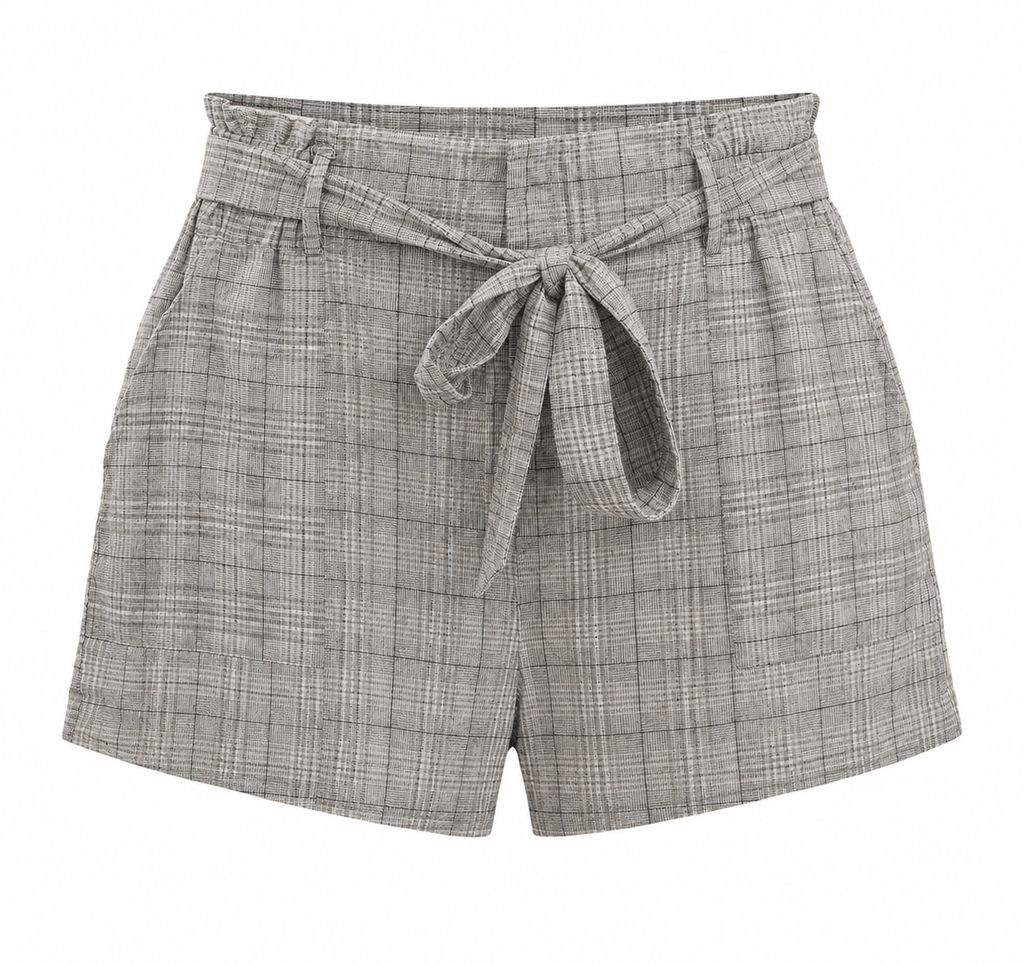 Grey Check Shorts