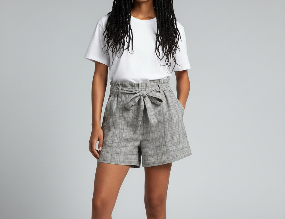 Grey Check Shorts