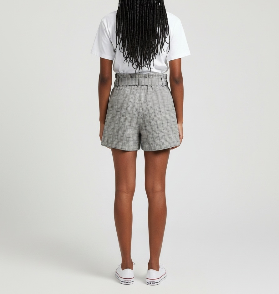 Grey Check Shorts