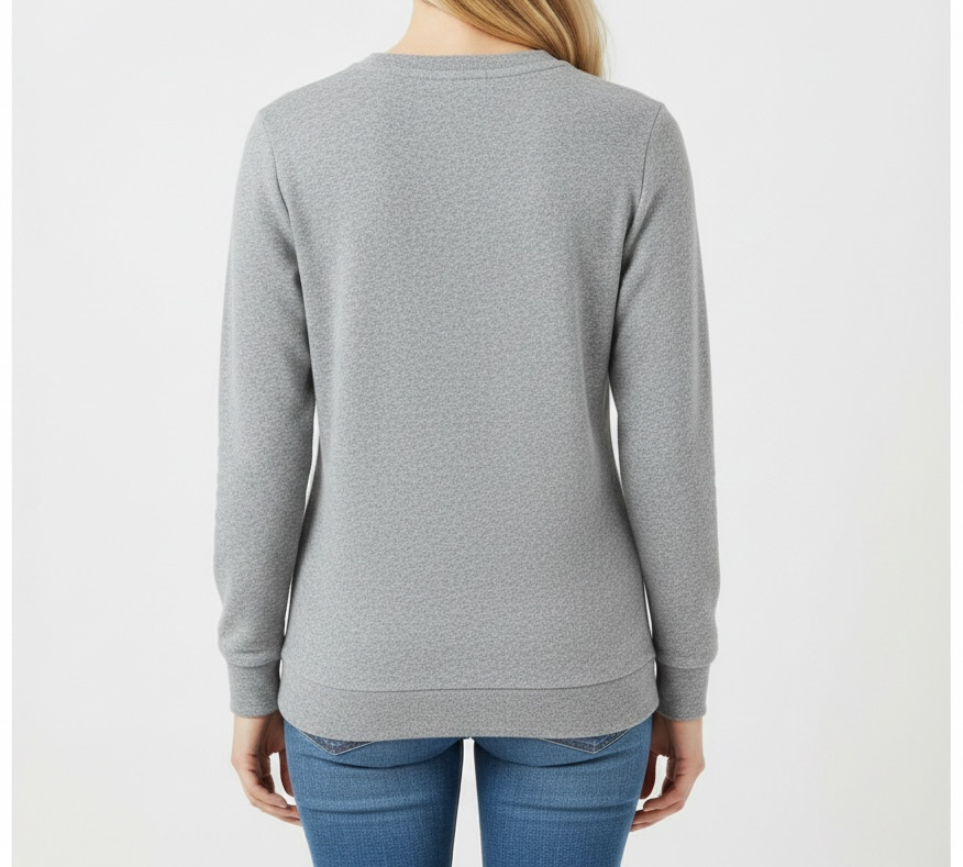 Grey Button Detail Sweater