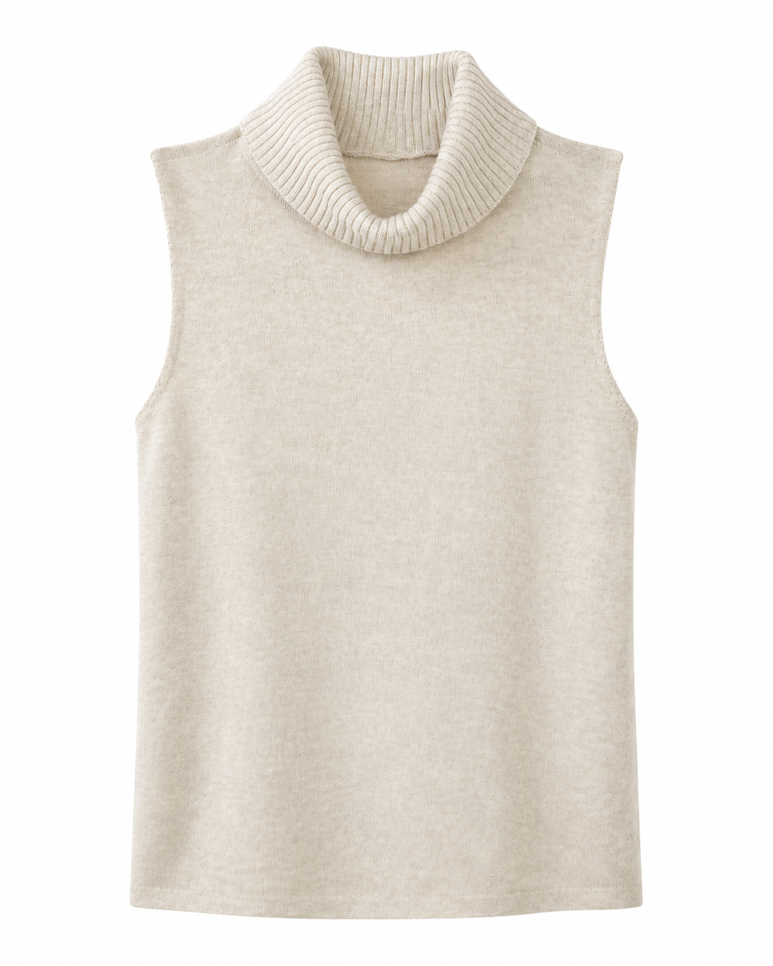 Kmart Rib Knit Sleeveless Roll Neck Top