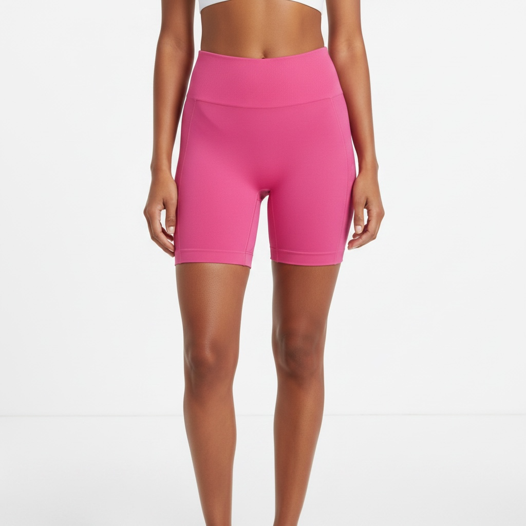 Hot Pink Ruched Active Shorts