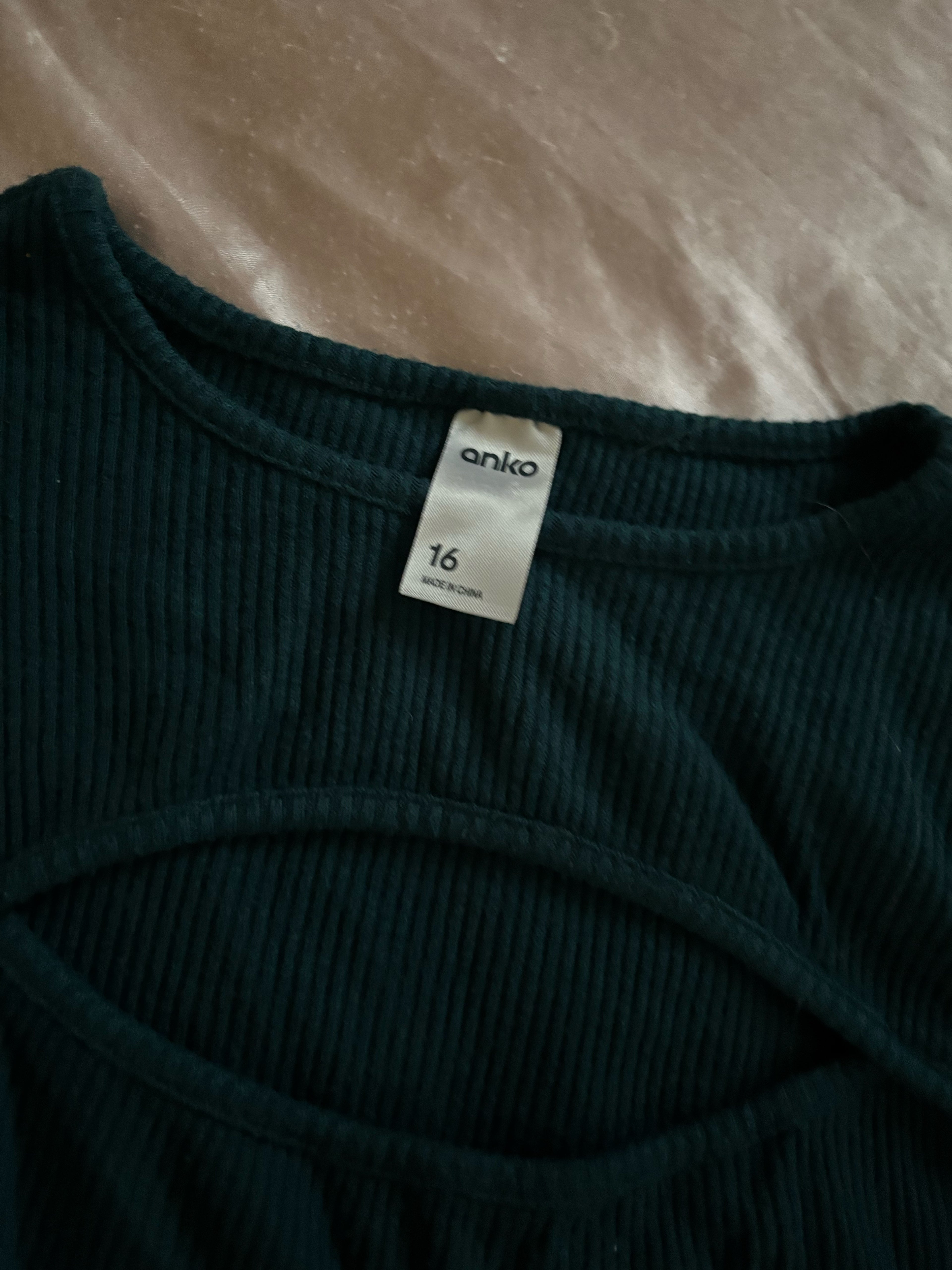 Anko Ribbed Cut-Out Long Sleeve Top